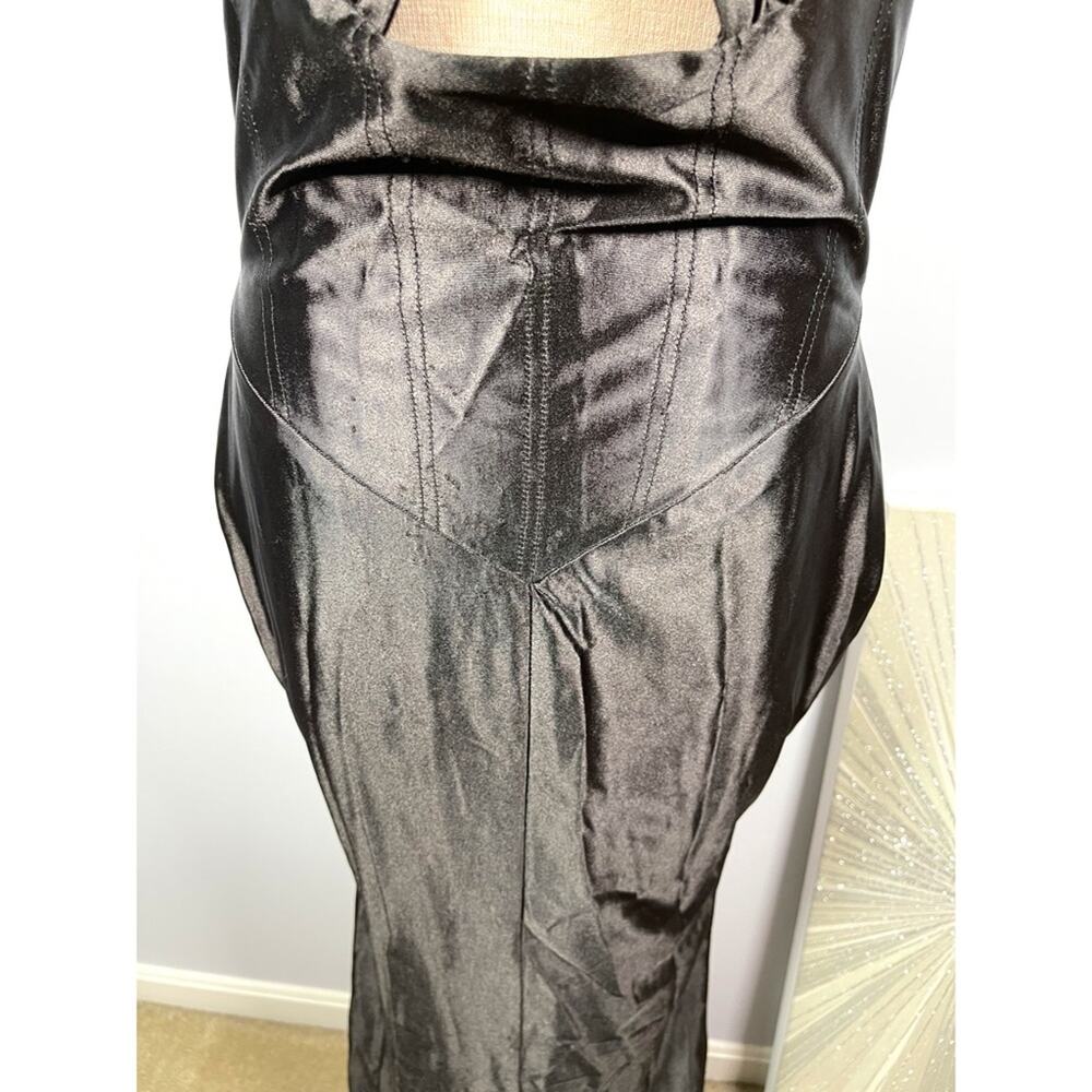 Retrofete Charity Halter Neck Bodycon Black Maxi Gown Size Large - Picture 9 of 15